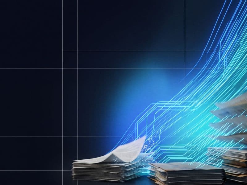 Permit parsing automation — documents dissolving into structured light